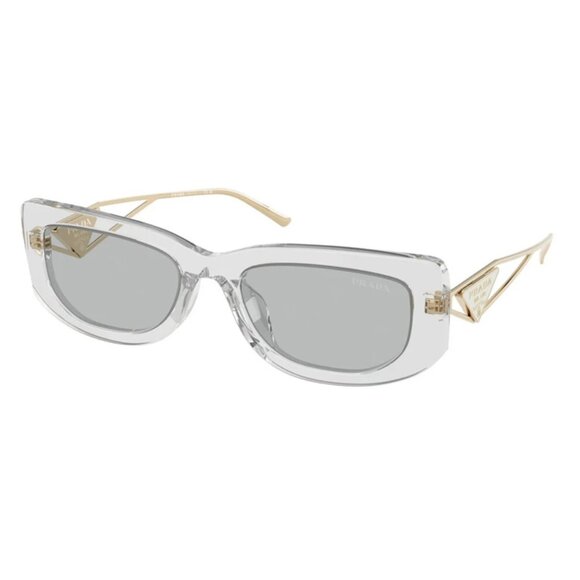 NEW PRADA SQUARE WOMEN CLEAR GREY PR14YS 12R50K SUNGLASSES PR 14YS PRADA SPR 14Y - Picture 1 of 3